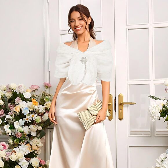 white beaded halter dress Light Beige Shawl Collar Wedding Men's Dress Suits main image 1